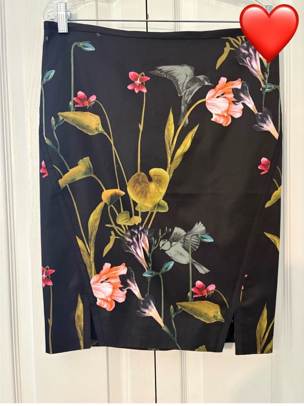 Ted Baker Black Floral Pencil Skirt